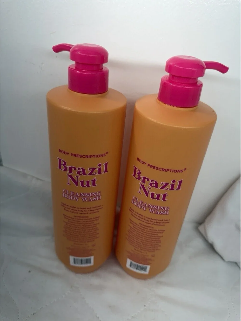 2 Pack Body Prescriptions Brazil Nut Cleansing Body Wash 33.8oz + Spa Gift Set